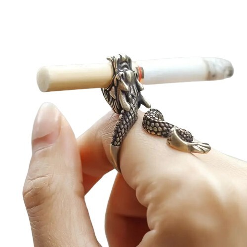 Vintage Dragon Cigarette Ring Holder - Unique Smoking Accessory
