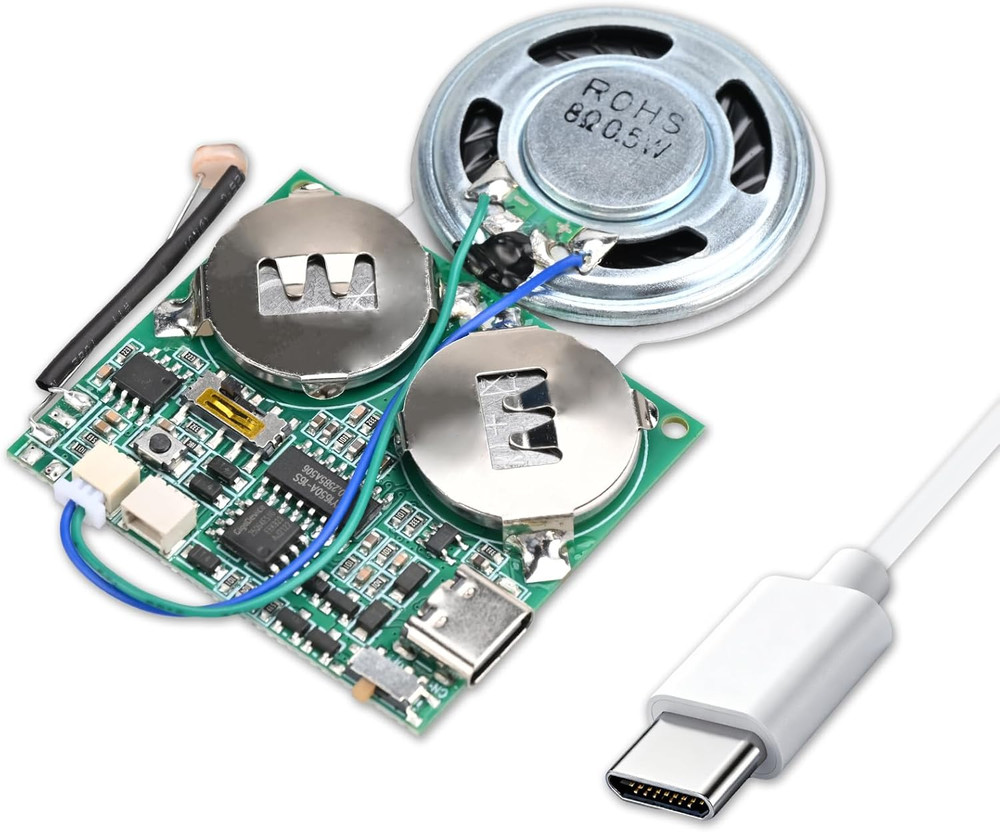 DIY Recordable Sound Module Light Sensor Type C USB 8MB Speaker Music Box