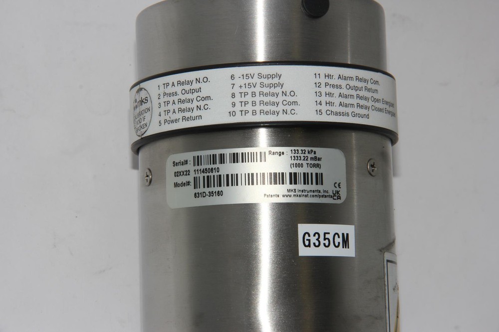 MKS Baratron 631D-35160 Type 631 1000 Torr Capacitance Manometer