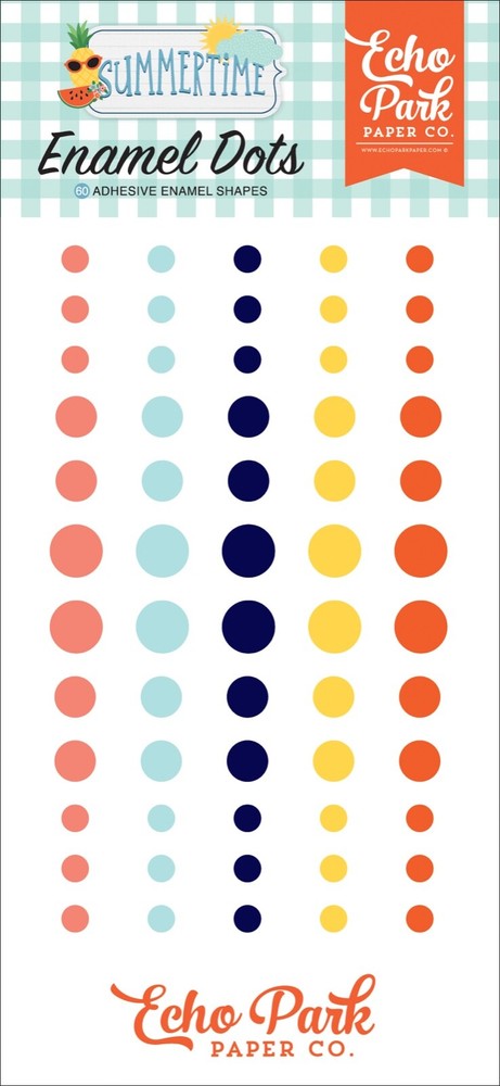 1 Pack Echo Park Paper SUMMERTIME Decorative Enamel Dots
