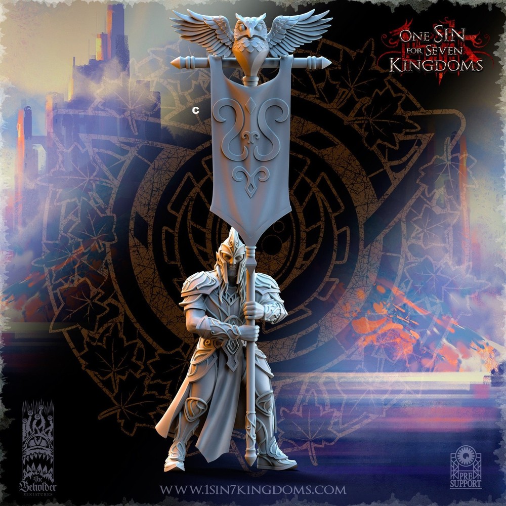 SilverMoor Elf Command unit | The Beholder Miniatures