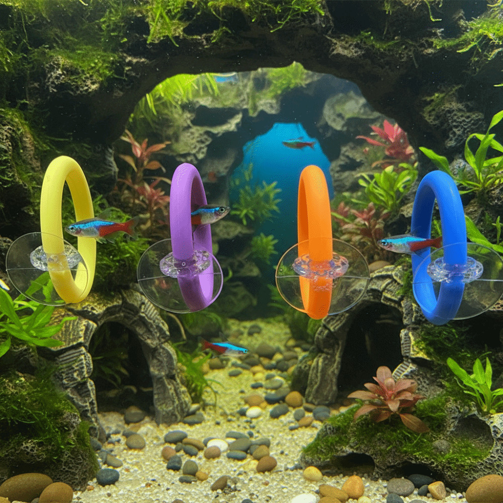 4PCS/SET Waterproof Fish Training Ring Betta Training Circle Decorative Purpose