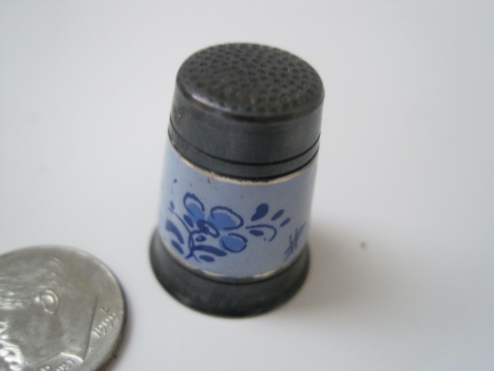 Delft Blue Sterling Thimble Windmills
