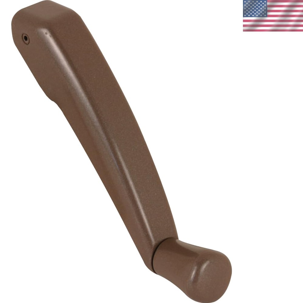 Low-Profile Folding Crank Handle for Unobstructed Window Blinds – Bronze Finish