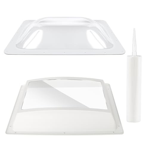 RV Skylight Replacement Bundle,18" x 26" Skylight Outer Dome Fit 14" x Clear