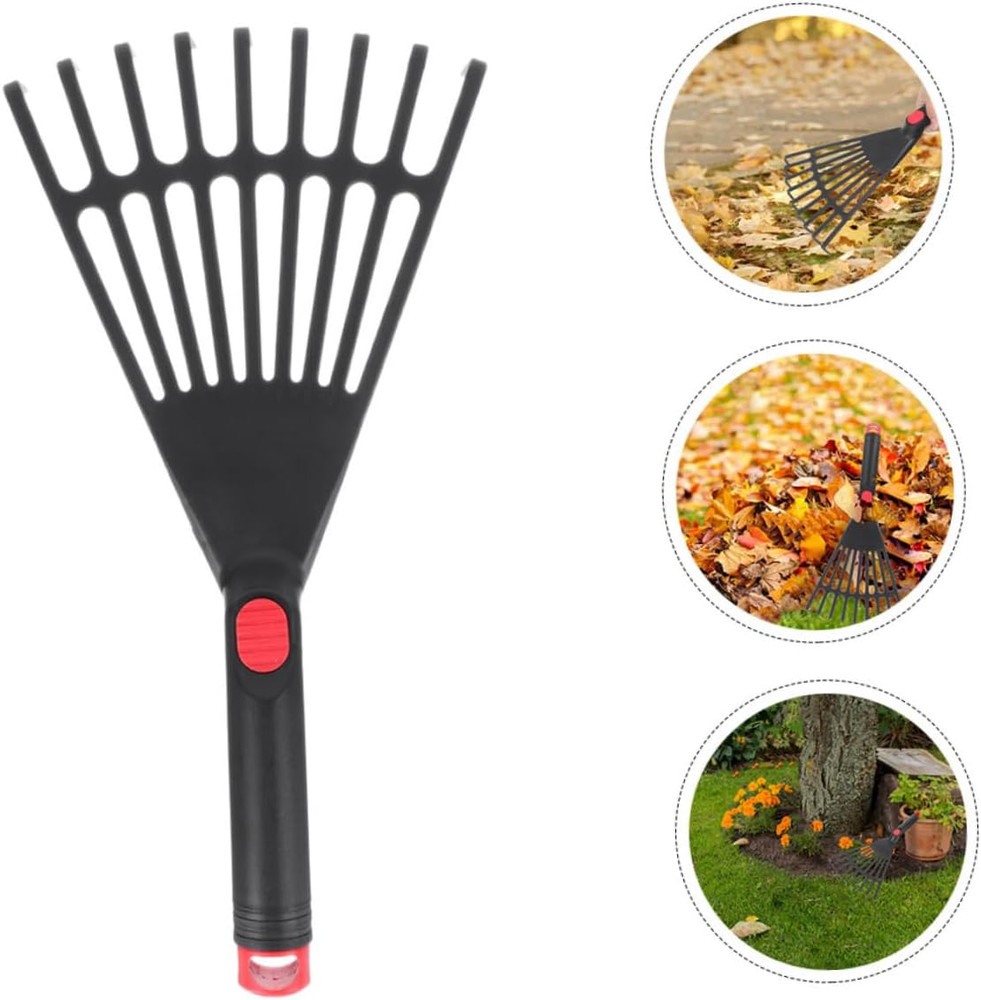 Garden Grass Rake Plastic Leaf Rake Small Hand Held for Gardening Portable Light