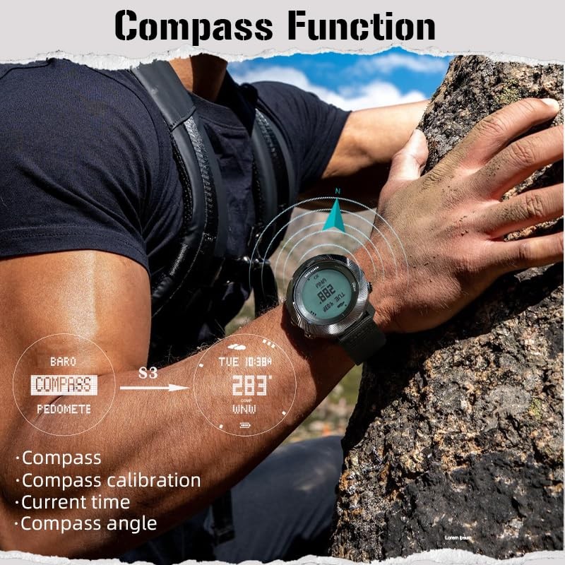 NORTH EDGE Apache D Dive Watch for Men 50M Free Dive Computer, Digital