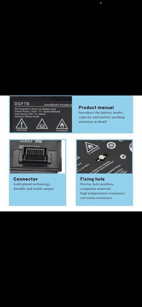 New Black Battery Replacement Bode Compatible Sanddock Digital Music System Sand
