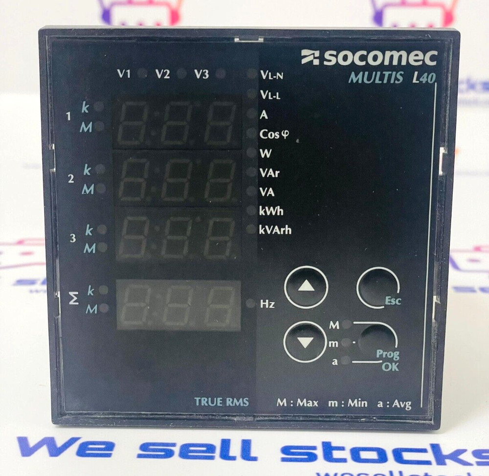 SOCOMEC MULTIS L40 Digital Multi Function Meter 192J9110