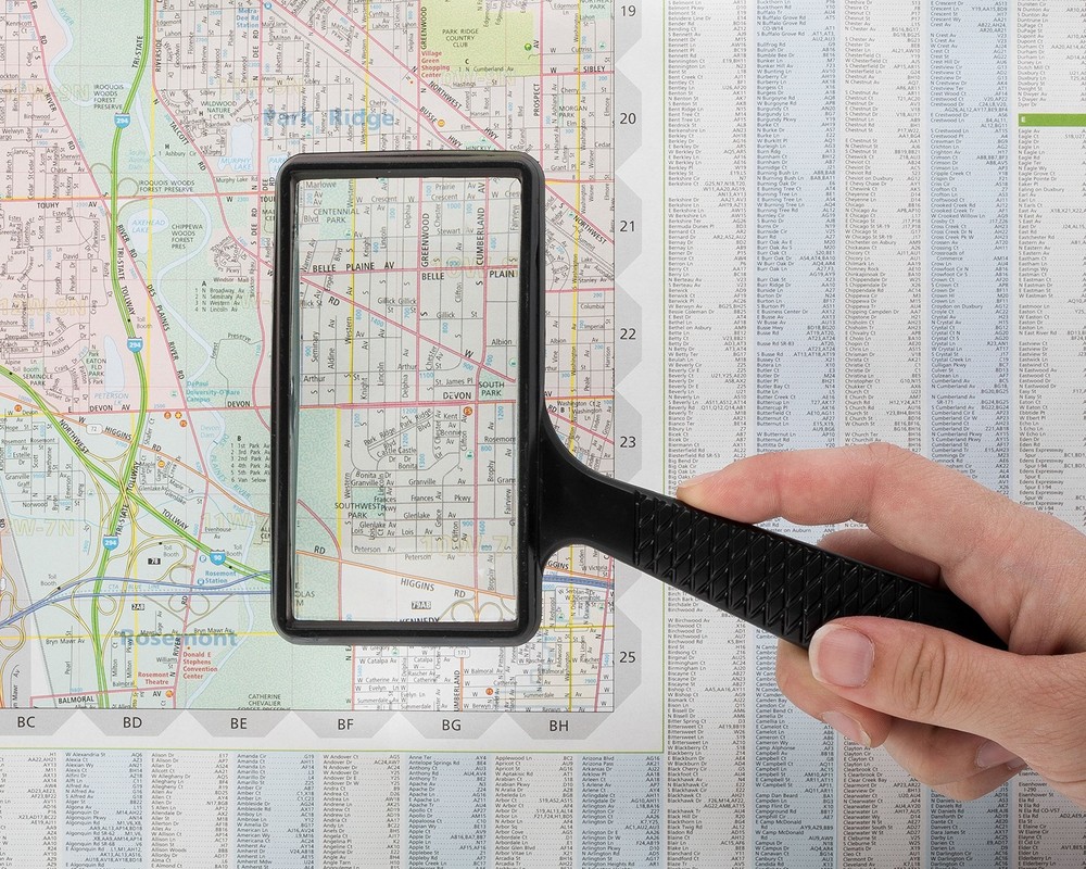 Jumbo Rectangular Handheld Magnifying Glass (3X Magnification) – Scratch Resi...