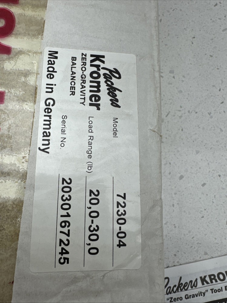 Packers KROMER 7230-04 Zero Gravity Tool Balancer, New!