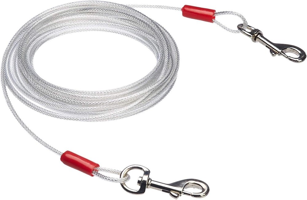 Durable 25 ft Tie-Out Cable for Large Dogs - Rust-Proof & Secure Attachment
