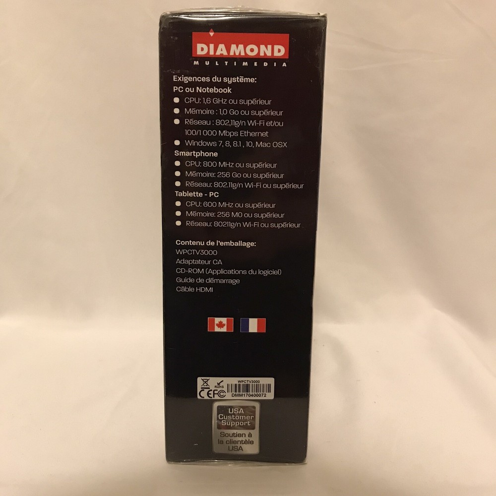 Diamond WPCTV3000 Stream2TV - Functions: Video Streaming, Video Decoding - USB