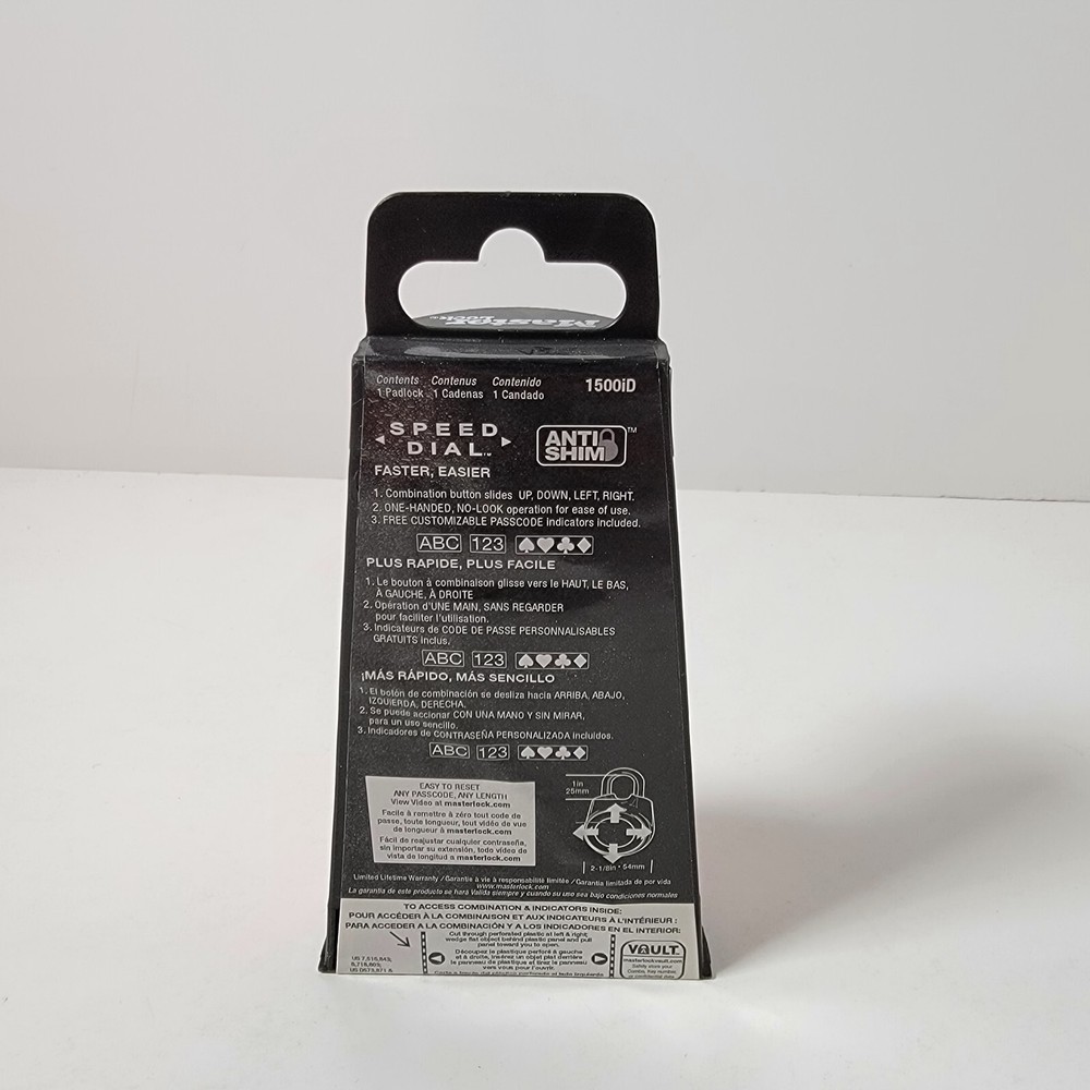 Master Lock 1500ID Speed Dial Combination Lock Red New (Other)