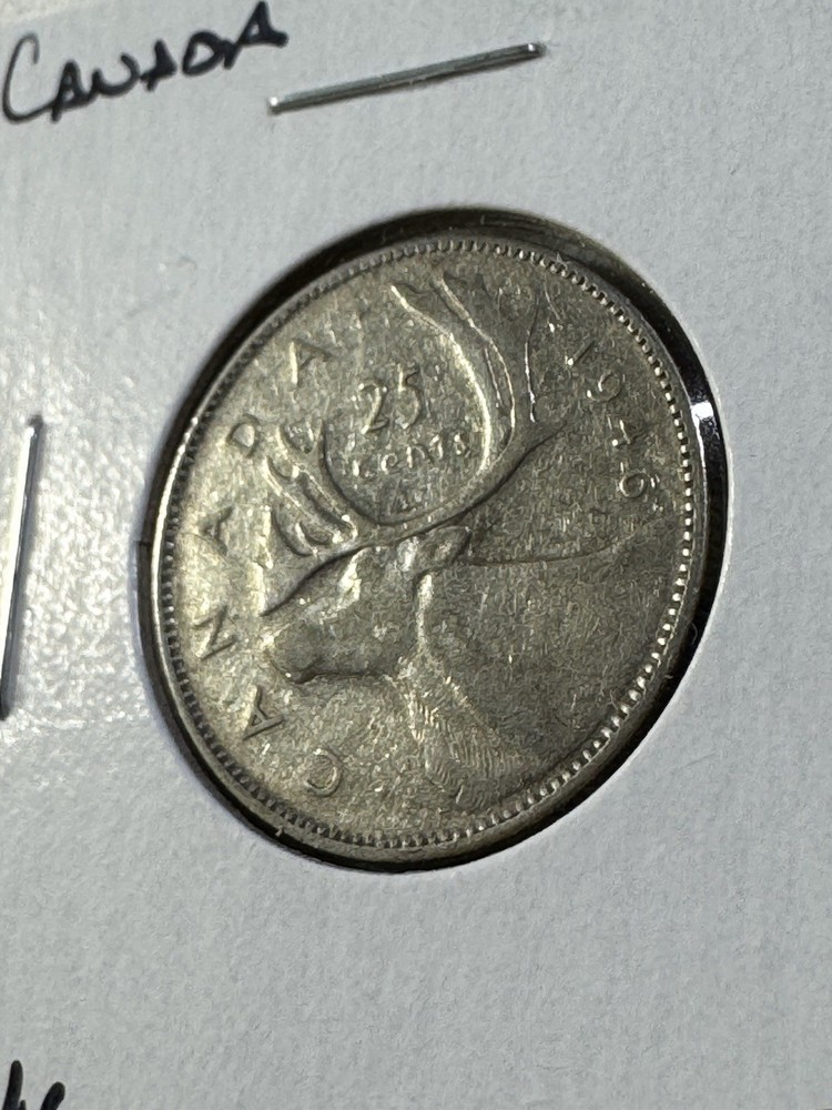 1946 Canada 25 Cents Silver Coin