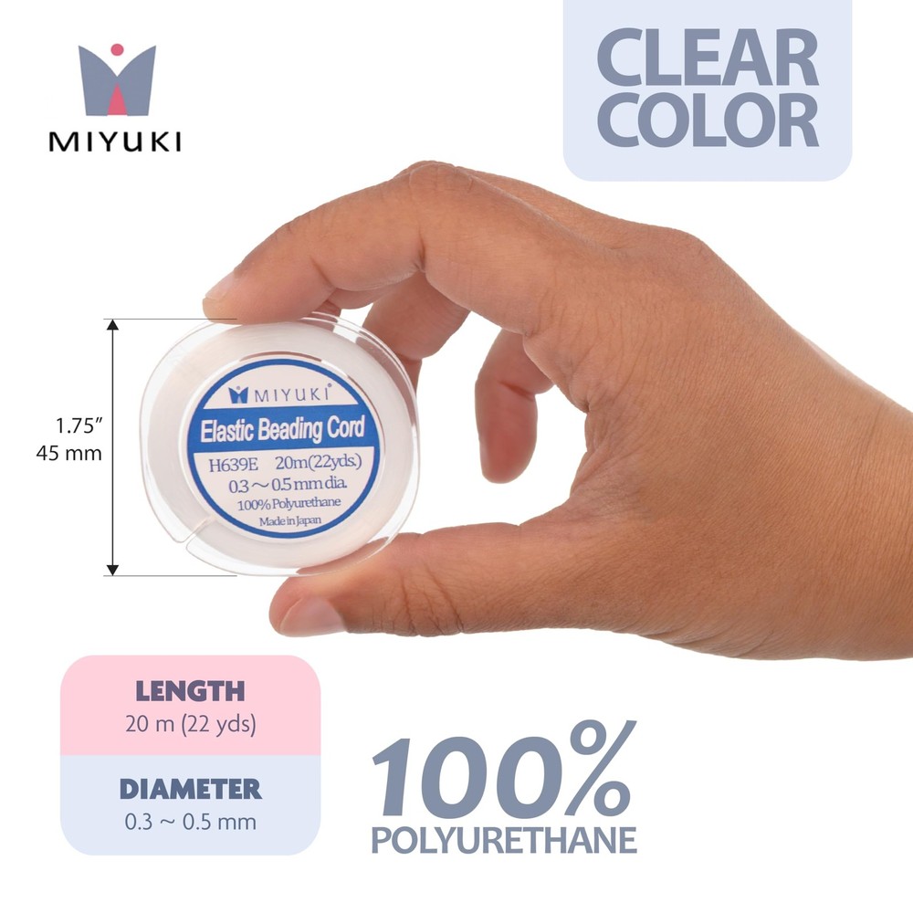 Elastic Beading Cord – Clear, 0.5 mm Diameter, 20 Meter Spool, Premium Stretc...