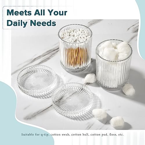 Bathroom Accessories Set, 4 Pack Glass Bath Accessory Sets Complete, Clear