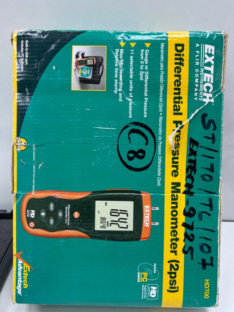 Extech HD700 Differential Pressure Manometer (2-PSI)