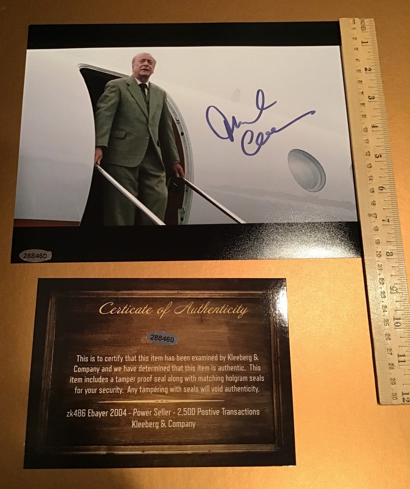 Autographed Michael Caine signed 8 x 10 Getting On Plane COA