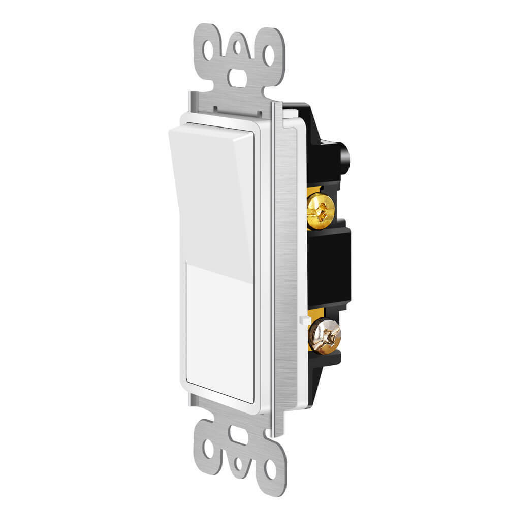 20 Pk Rocker Light Switch Wall - Single Pole Decorator Paddle Switch White NEW