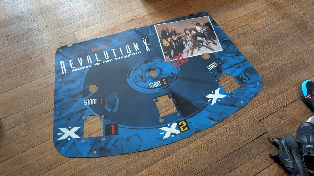Aerosmith Revolution X Arcade Midway Control Panel Insert 3 Player
