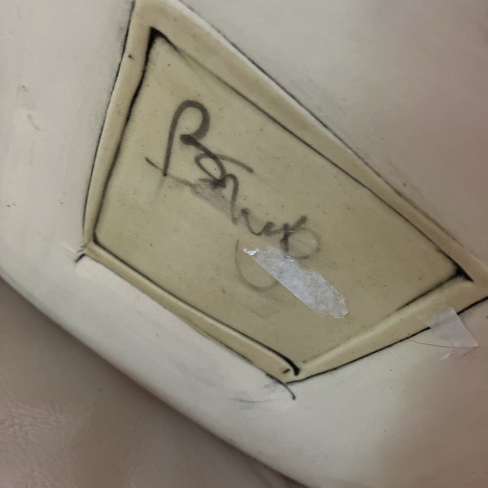 Handmade Art Pottery Pitcher Vase Squared Base Signed