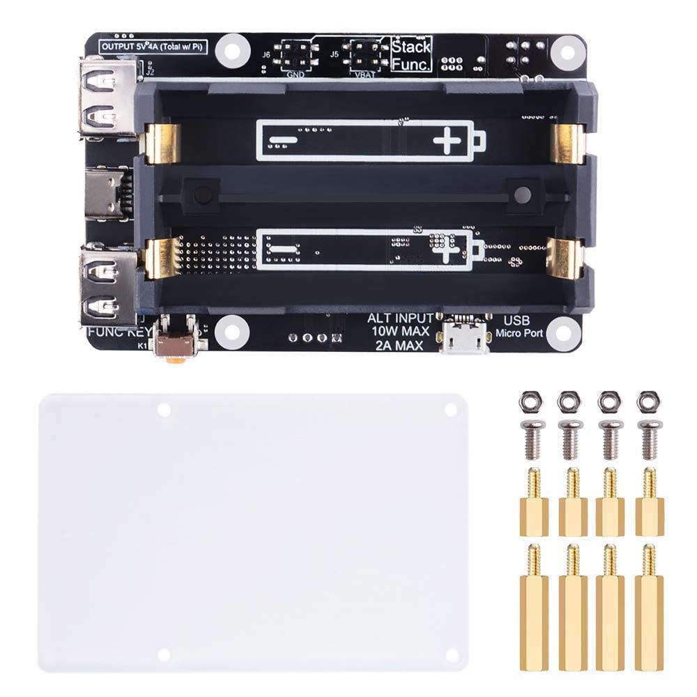UPS V5 Power Supply Uninterruptible UPS HAT for Raspberry Pi, Support 18650 B...