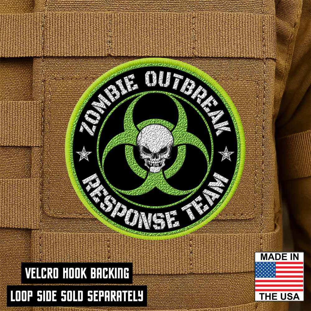 Zombie Outbreak Response Morale Patch, 3" Round Hook & Loop Plate Carrier Patch