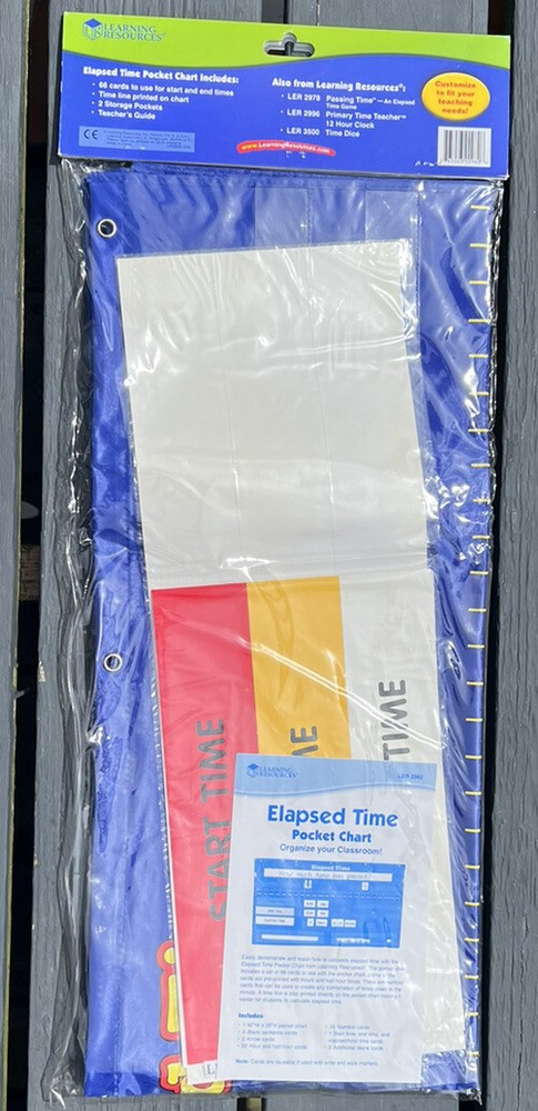 Learning Resources Elapsed Time Pocket Chart LER 2982 NEW