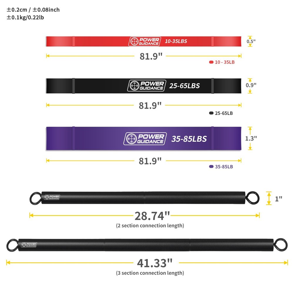 Resistance Bands Kit for Pull-Ups Stretching Powerlifting and Full-Body Worko