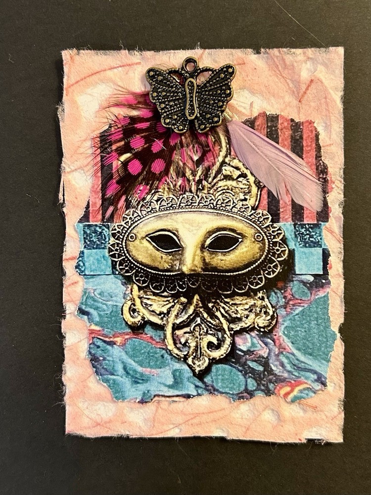 ACEO Art Card/collage-Abstract -masquerade