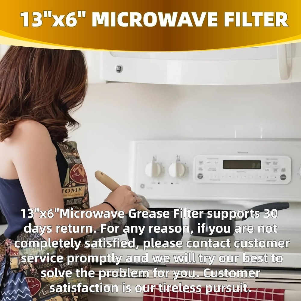 Microwave Grease Filter Replacement 13" X 6", Pack of 2