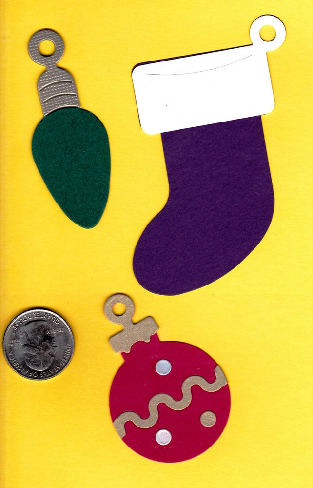 Sizzix CHRISTMAS PIECING ASSORTMENT DIECUTS - Stocking Ornament Bulb - Makes 15