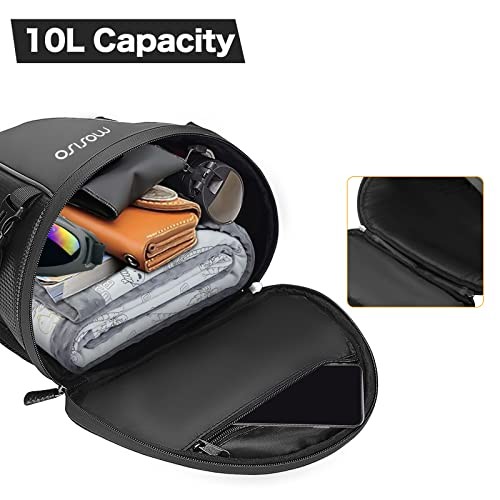 Motorcycle Tail Bag Multifunctional Waterproof Polyester Storage Saddle Black