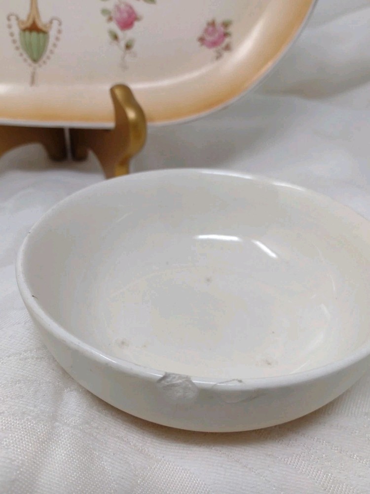 Devonware England Vanity Set Crown Tray Dish Cup Bone China Floral