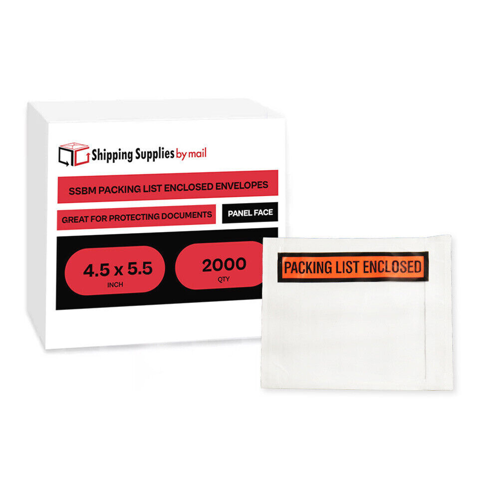 4.5" x 5.5" Packing List Enclosed Envelope Panel Face 2000 Pieces