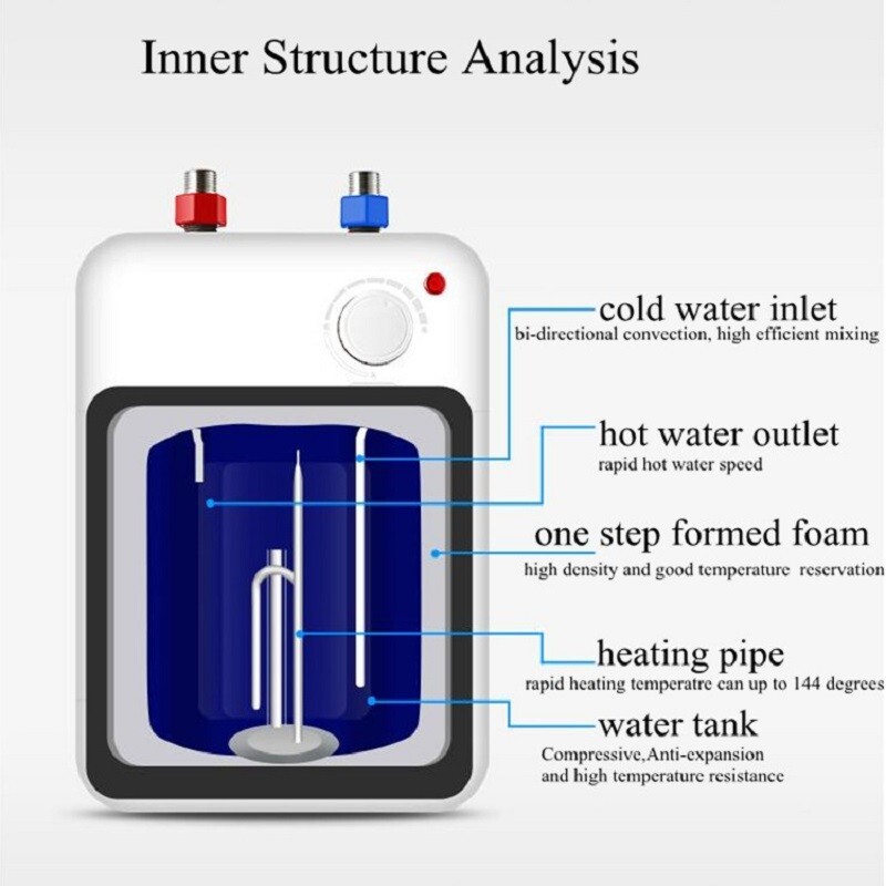 10L Instant Electric Hot Water Heater Shower Compact Mini-Tank Storage RV 110V