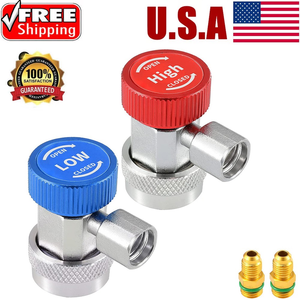 2PCS Quick Coupler Adapter 1/4" SAE High/Low Side Conversion Male Flare