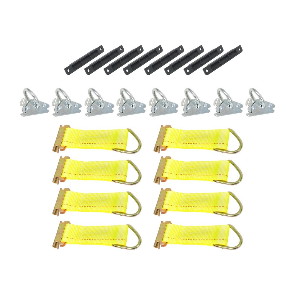 Universal 8' E Track Tie Down Rail Kit Silver Galvanized Carbon Steel 30 Pack