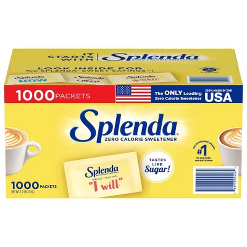 Splenda Zero Calorie Sweetener Packets, 1,000 Ct.