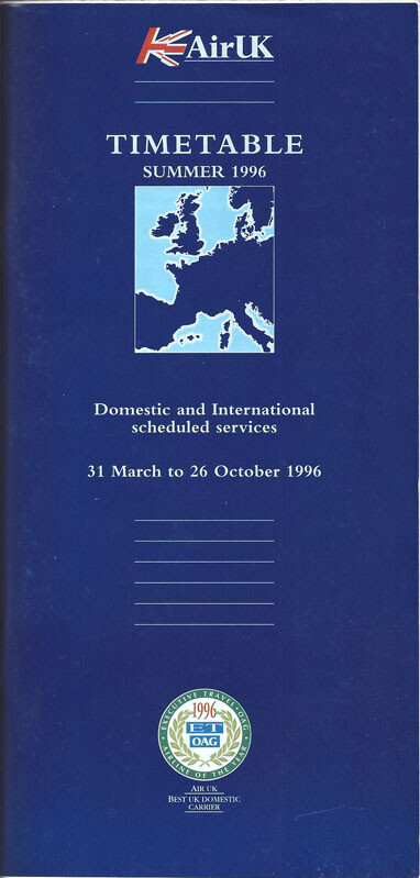 Air UK system timetable 3/31/96 [4081]