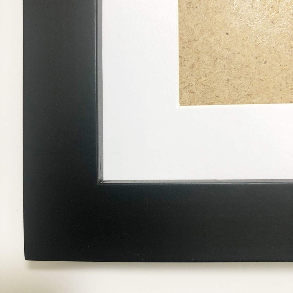 8x8 Picture Frames Black Square, 6x6 Picture Frame with Mat, Solid Wood, Plastic