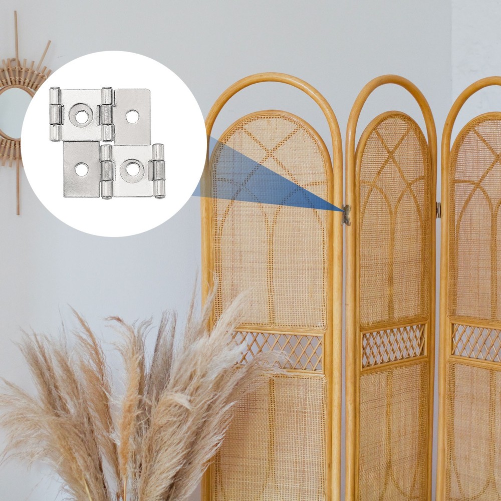 Double Acting Hinges Folding Screen, 4Pcs 1.85" Double Swing Hinges, Silver