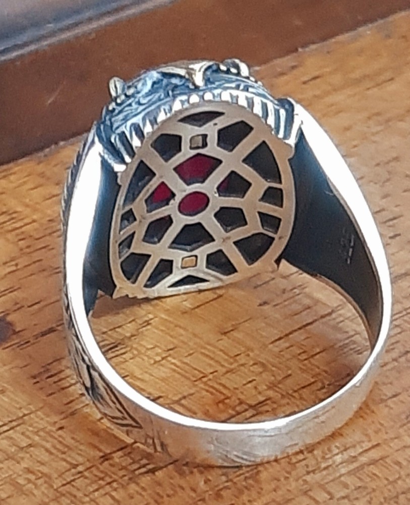 Men 925 Silver Ring Solitaire Ruby Spinel Ring Man Sterling $