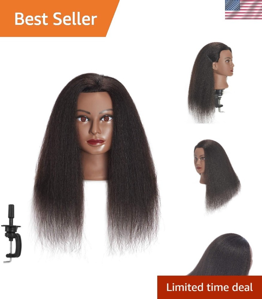 100% Human Hair 16" Styling Head with Clamp – Perfect for Practicing Techniques