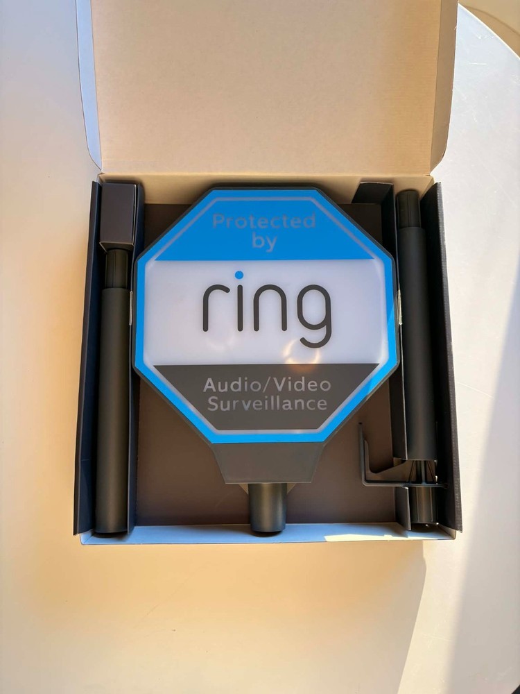 Ring Solar Security Sign Solar Powered Security Illuminated Sign