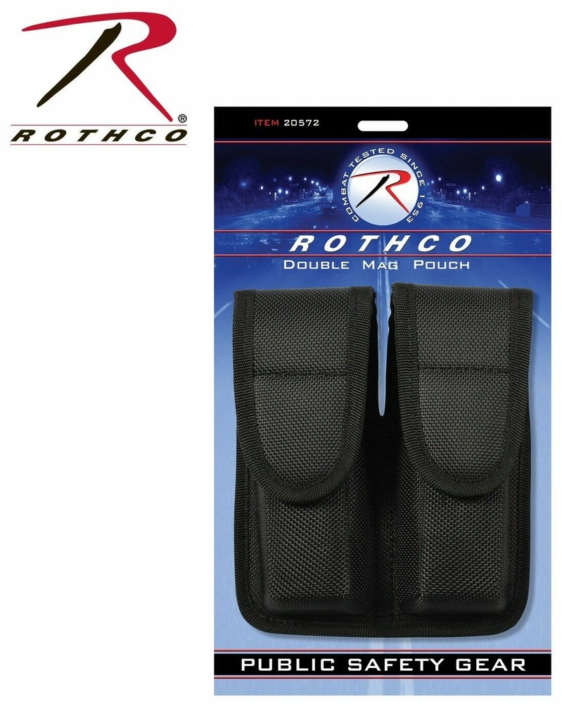 Double Mag Pouch Black Enhanced Molded Nylon  - Rothco 20572