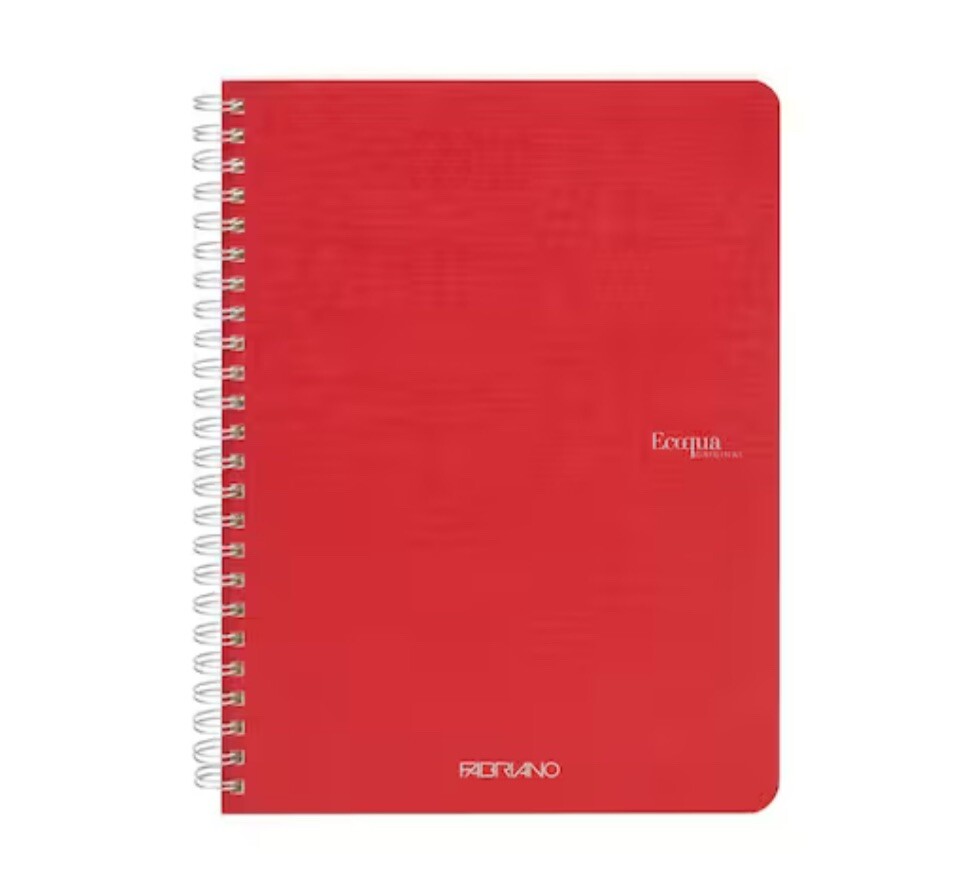 Fabriano® EcoQua Spiral Bound Grid Notebook, A5, Medium, Red