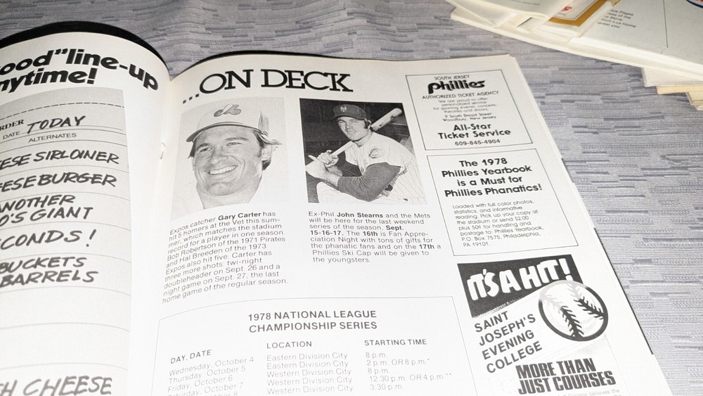 1978 Philadelphia Phillies Chicago Cubs Baseball Program Mike Schmidt