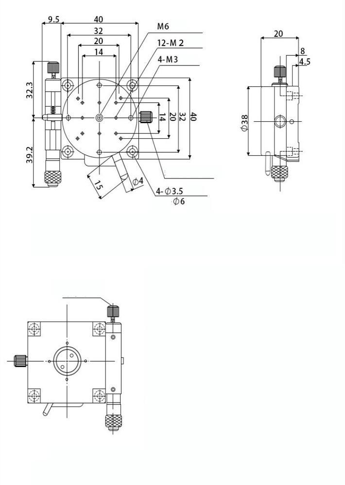 CNC Manual rotating workbench 40mm Precision displacement platform RSP40-L